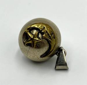lot 23S image: Moon & Star Ball Pendant - Silver Sphere With Gold Crescent & Star