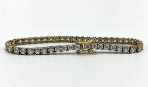 lot 87S image: Tennis Bracelet - Sterling Silver with Clear Stones