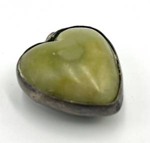 lot 93S image: Jade Heart Pendant - Sterling Silver