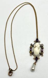 lot 99S image: Antique Cameo Pendant Necklace