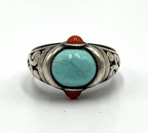 lot 104S image: Sally Treasures Turquoise Coral Ring