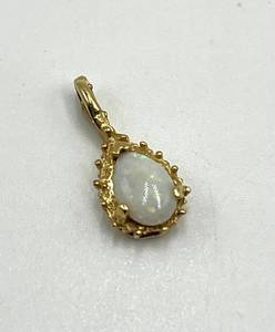 lot 127S image: Gold Opal Teardrop Pendant