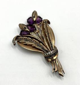 lot 131S image: Sterling Silver Hat Pin - Floral Bouquet