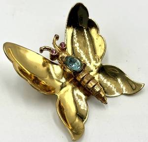 lot 143S image: Gold-Tone Butterfly Brooch Pin