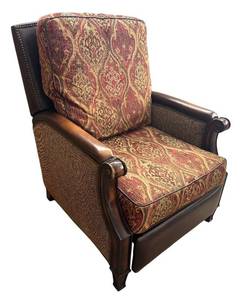 lot 13R image: O - Hooker Furniture Recliner Chair - Damask Pattern Upholstery