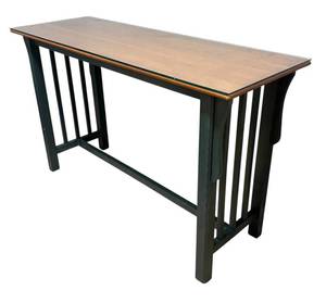 lot 48R image: MR - Arts and Crafts Style Console Table with Protective Glass Top