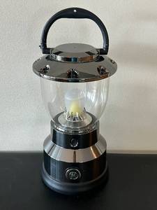 lot 82C image: LL - GE Lantern - 13-Inch Tall Glass Lantern with Black Chrome Base