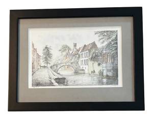 lot 130R image: LL - Limited Edition Print - Canal Bridge Scene