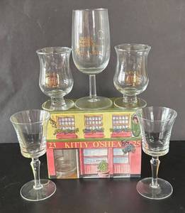 lot 136R image: LL - Kitty OShea Celtic Glass Cordial Glasses Set of 3 and More