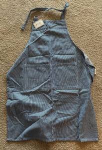 lot 151R image: DR - GC Grilling Apron - New Striped Bib Style with Front Pockets