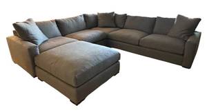 Room & Board Charcoal Sectional Sofa with Coordinating Ottoman