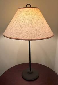 lot 25A image: LL - Room and Board Lovely Table Lamp with Beige Shade