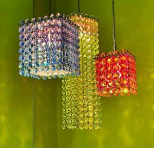 Crystal Bead Chandelier - 32 in Long, Multi-Color Pendant Lights