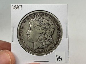 lot 114 image: 1887 Silver Morgan Dollar