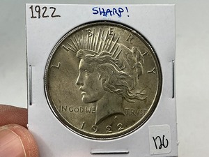 lot 120 image: 1922 Silver Peace Dollar