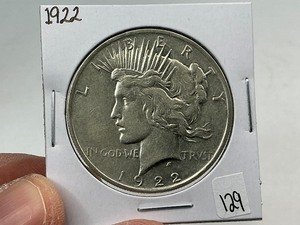 lot 129 image: 1922 Silver Peace Dollar