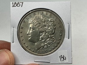 lot 130 image: 1887 Silver Morgan Dollar