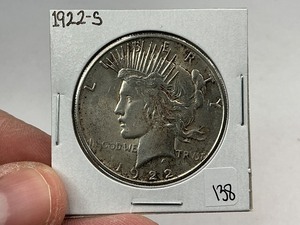 lot 138 image: 1922-S Silver Peace Dollar