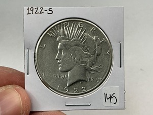 lot 145 image: 1922-S Silver Peace Dollar