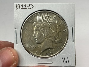 lot 161 image: 1922-D Silver Peace Dollar