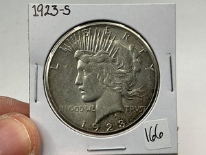 lot 166 image: 1923-S Silver Peace Dollar