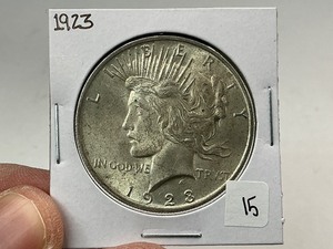 lot 15 image: 1923 Silver Peace Dollar