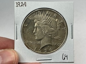 lot 64 image: 1924 Silver Peace Dollar