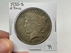 lot 74 image: 1935-S Silver Peace Dollar