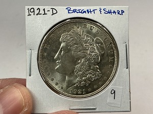 lot 9 image: 1921-D Silver Morgan Dollar