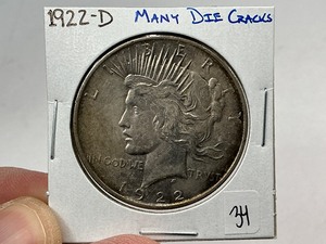 lot 34 image: 1922-D Silver Peace Dollar