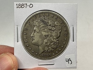 lot 43 image: 1887-O Silver Morgan Dollar