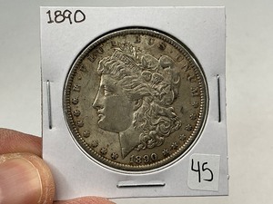 lot 45 image: 1890 Silver Morgan Dollar