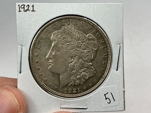 lot 51 image: 1921 Silver Morgan Dollar