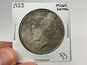 lot 53 image: 1923 Silver Peace Dollar
