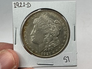 lot 57 image: 1921-D Silver Morgan Dollar