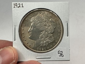 lot 58 image: 1921 Silver Morgan Dollar
