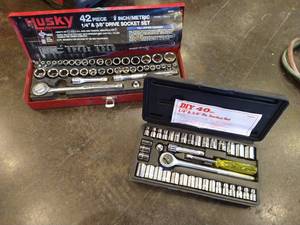lot 39 image: (2) Socket Sets - Metric & Standard
