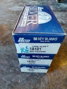 lot 46 image: (3) Boxes Ilco Nickel Silver Key Blanks - 1A1D1