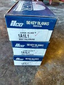 lot 47 image: (3) Boxes Ilco Nickel Silver Key Blanks - 1A1L1