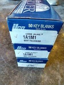 lot 48 image: (3) Boxes Ilco Nickel Silver Key Blanks - 1A1M1