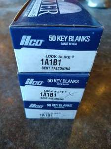 lot 49 image: (3) Boxes Ilco Nickel Silver Key Blanks - 1A1B1