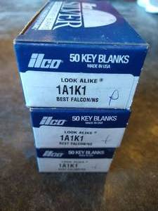 lot 52 image: (3) Boxes Ilco Nickel Silver Key Blanks - 1A1K1