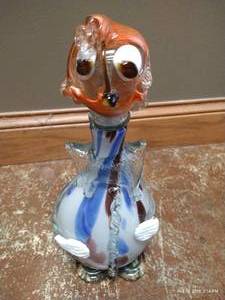 lot 124 image: 11 Tall Blown Glass Clown Decanter