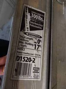 lot 168 image: Werner 20 Aluminum Extension Ladder