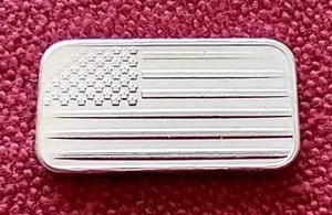 lot 289 image: American Flag 1 Gram Silver Bar