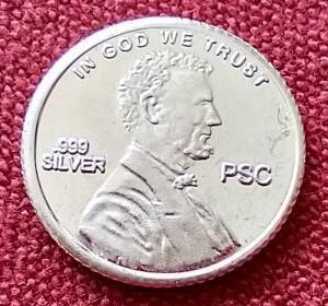 lot 293 image: Lincoln Penny Style 1 Gram Silver Round