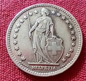lot 299 image: 1939 Switzerland Silver 1 Franc Coin