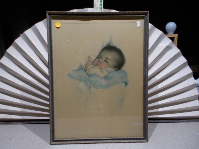 lot 60 image: This is a vintage print titled A Little Bit of Heaven by American artist Bessie Pease Gutmann