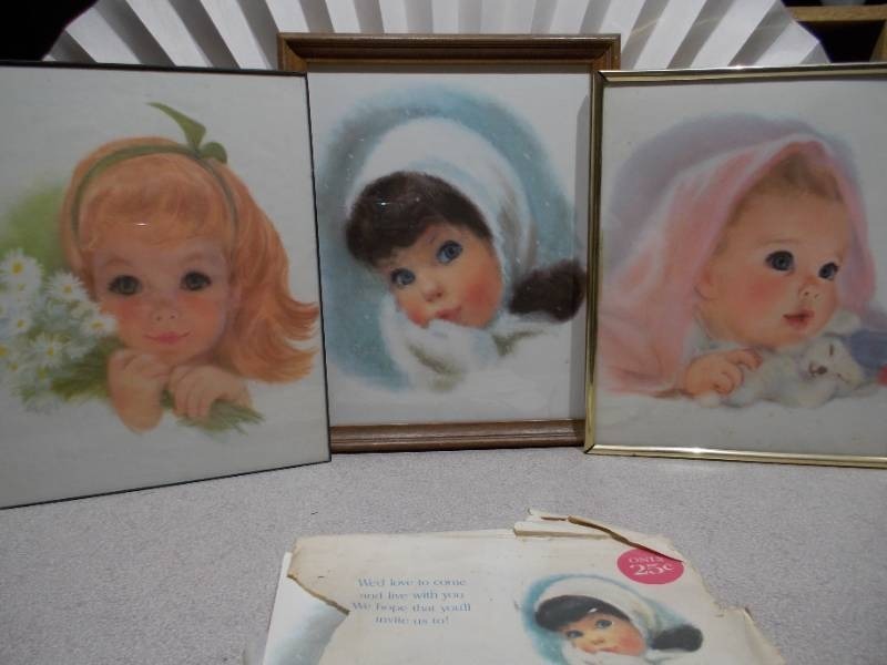 lot 66 image: These are vintage American Beauties prints by artist Frances Hook, used as advertising giveaways by Northern Tissue Paper Mills in the 1960s