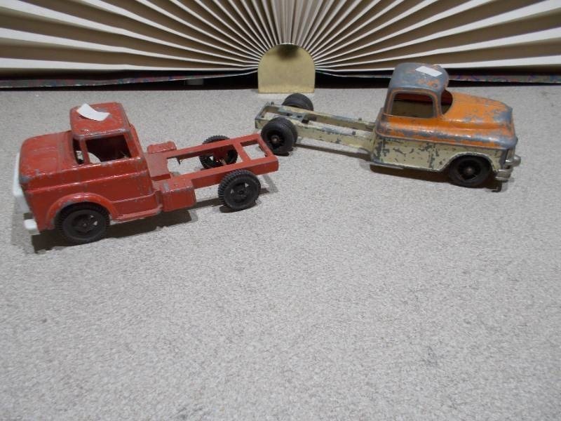 lot 72 image: These are vintage TootsieToy diecast trucks, likely models from the 1950s or 1960